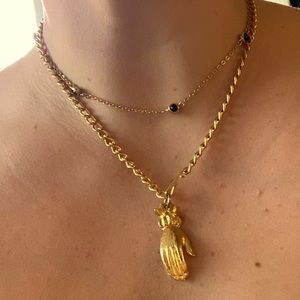 Gold Vintage Open palm necklace